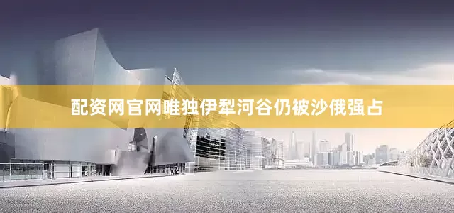 配资网官网唯独伊犁河谷仍被沙俄强占