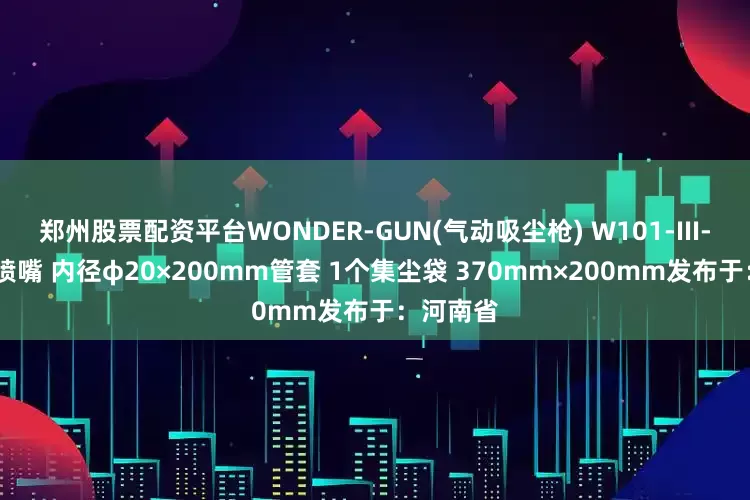郑州股票配资平台WONDER-GUN(气动吸尘枪) W101-III-TH吸入喷嘴 内径φ20×200mm管套 1个集尘袋 370mm×200mm发布于：河南省
